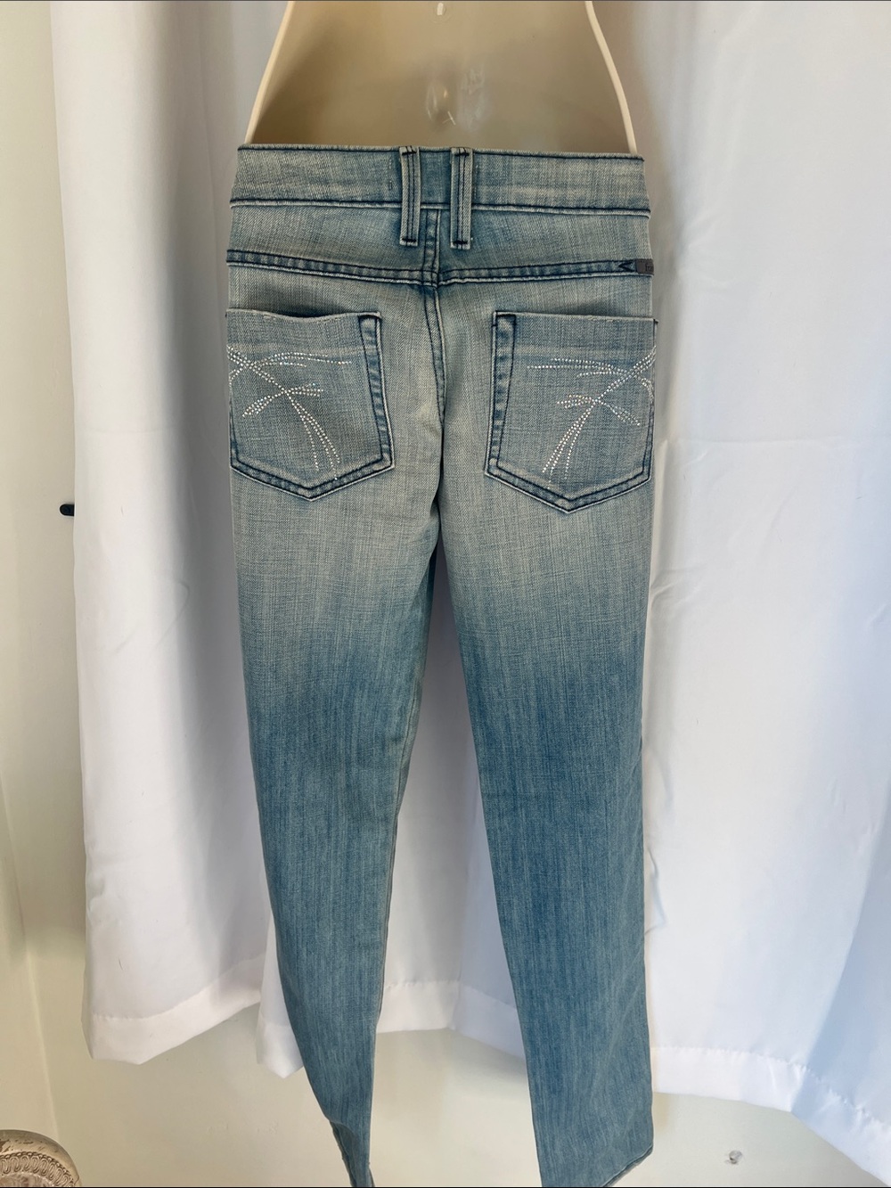 Frankie B Light Blue Women's Denim Jeans - with Rhinestone pockets - Picture 5 of 6